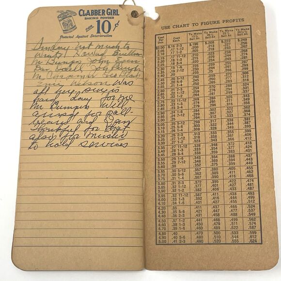 Vintage Clabber Girl Baking Powder Recipe Booklet Note Book with Writing In It - Picture 6 of 11